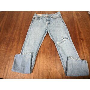 Abercrombie & Fitch Classic Destroyed Jeans Button Fly Rocker Grunge 32/32